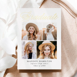 Invitación Con Relieve Metalizado Guión de Relieve metalizado dorado 4 Invitación de