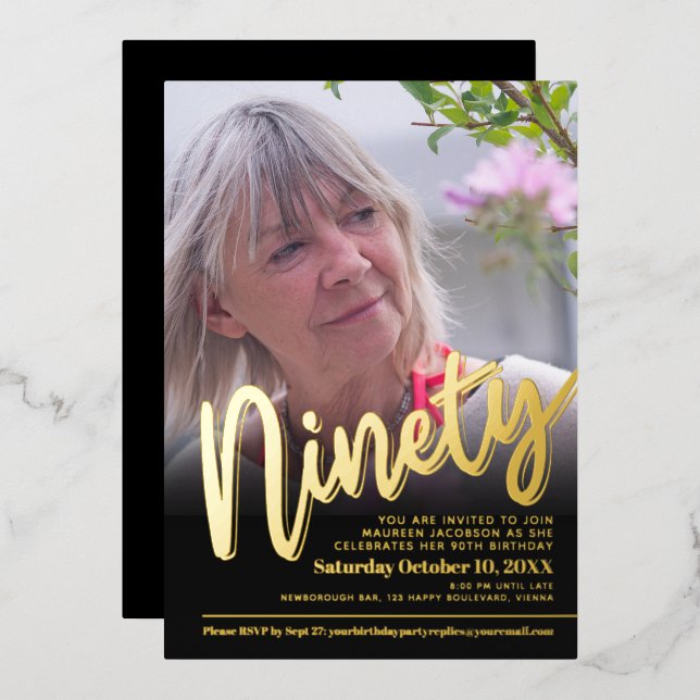 Invitación Con Relieve Metalizado Guión fotográfico del personalizado de cumpleaños  (Anverso/Reverso)