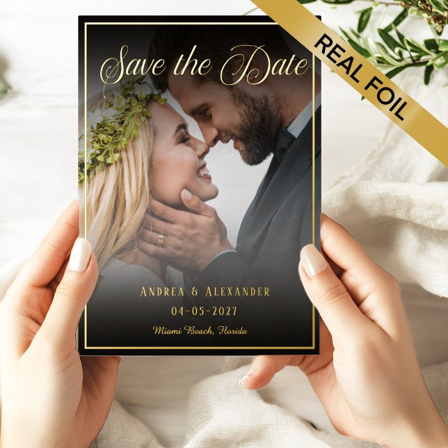 Invitación Con Relieve Metalizado Guión fotográfico Guardar la fecha (Subido por el creador)