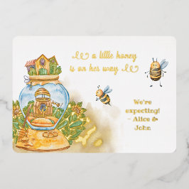 Invitación Con Relieve Metalizado Guión madre a bebe Invitación de Relieve metalizad