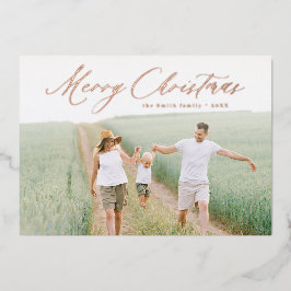 Invitación Con Relieve Metalizado Guión moderno Feliz Navidad Festividad navideña