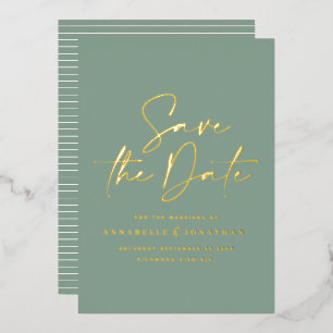 Invitación Con Relieve Metalizado guión salvar la fecha de la boda de papel de alumi