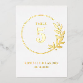 Invitación Con Relieve Metalizado Guirnalda de moda FOIL Número de tabla de color ed