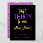 Invitación Con Relieve Metalizado Hablar Treinta Para Mí Leopard Purple Gold 30<br><div class="desc">Más invitaciones de cumpleaños de Bonito en la Pequeña Tienda Bayleigh!</div>