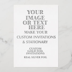 Invitación Con Relieve Metalizado Hágalo Usted Mismo, Cree Su Propia Plata Personali