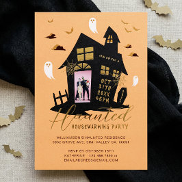 Invitación Con Relieve Metalizado Halloween en casa Fiesta Calentador de casas foto