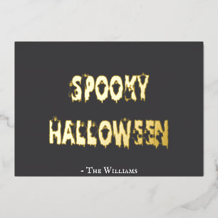 Invitación Con Relieve Metalizado Halloween espeluznante con fantasmas adorables