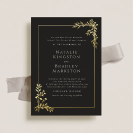 Invitación Con Relieve Metalizado Hamilton Elegant Relieve metalizado dorado Greener