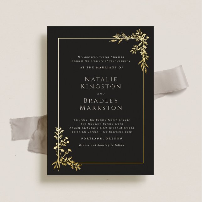 Invitación Con Relieve Metalizado Hamilton Elegant Relieve metalizado dorado Greener (Subido por el creador)