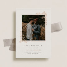 Hamilton Rosa Gold Greenery Wedding Save the Date