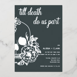 Invitación Con Relieve Metalizado Hasta La Muerte, Nos Hacemos Parte De Boda Moderno