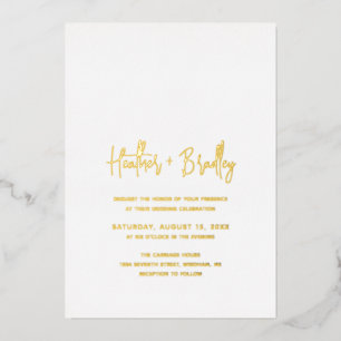 Invitación Con Relieve Metalizado Heather Elegant Minimal Boda moderno