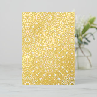 Invitación Con Relieve Metalizado Heavenly Flower Power Foil Notecard