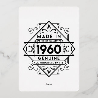 Invitación Con Relieve Metalizado hecho en 1960 genuino