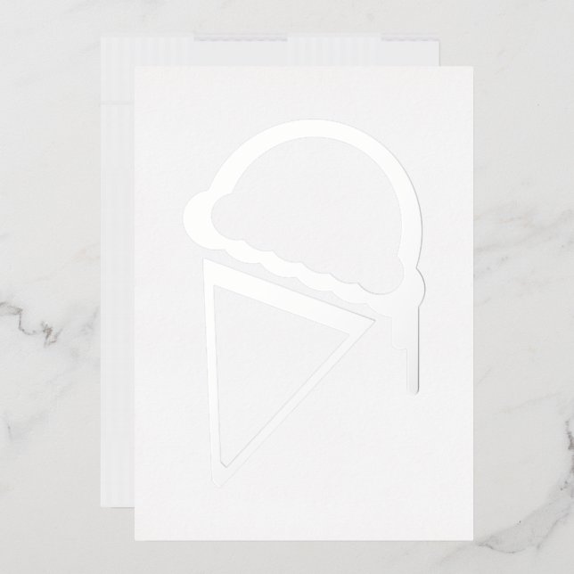 Invitación Con Relieve Metalizado helado retro dripz (Sobre)