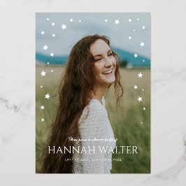 Invitación Con Relieve Metalizado Hermosa celebración de la vida en North Star
