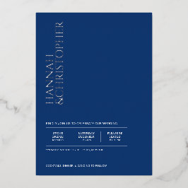 Invitación Con Relieve Metalizado Hermoso Boda azul