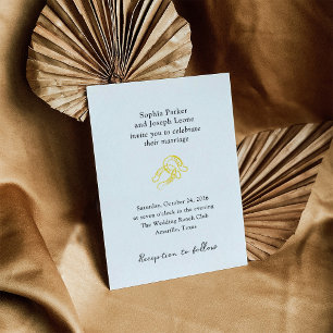 Invitación Con Relieve Metalizado Herradura Mínima Boda en Blanco y Negro con Dora