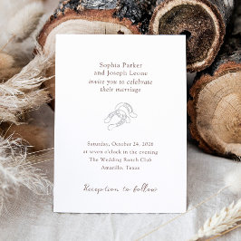 Invitación Con Relieve Metalizado Herradura mínima | Boda ruso marrón plateado