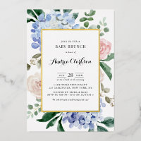 Hidrangeas azules y rosas rosas rosadas Brunch beb