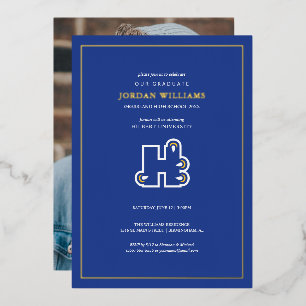 Invitación Con Relieve Metalizado Hilbert College H