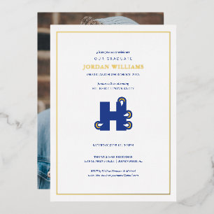 Invitación Con Relieve Metalizado Hilbert College H