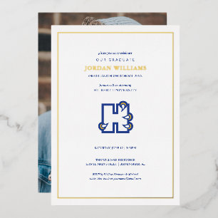 Invitación Con Relieve Metalizado Hilbert College H