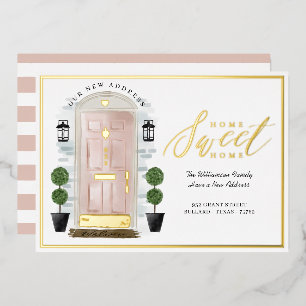 Invitación Con Relieve Metalizado Hogar Dulce Hogar - Nos hemos mudado Puerta de acu