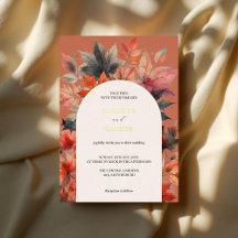 Hoja de Arce Otoñal Flores Acuarela Elegantes 