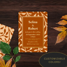 Hojas de otoño elegantes quemadas en naranja