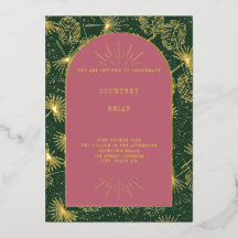 Hojas de palmera rosadas + Boda de playa verde