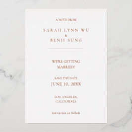 Invitación Con Relieve Metalizado Hojas metálicas y minimalista moderno 2 V2 ahorrar