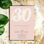 Invitación Con Relieve Metalizado Hola moderno guión de oro rosa foto de 30 cumpleañ<br><div class="desc">Moderna y fresca hola 30 cumpleaños invitación a fiesta con una foto y un guion dorado rosado con verdadero Relieve metalizado de oro,  el rosa pastel es editable,  añade tu foto al fondo.</div>