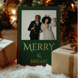 Invitación Con Relieve Metalizado Holiday Luxe Elegant Modern Holiday Photo Card