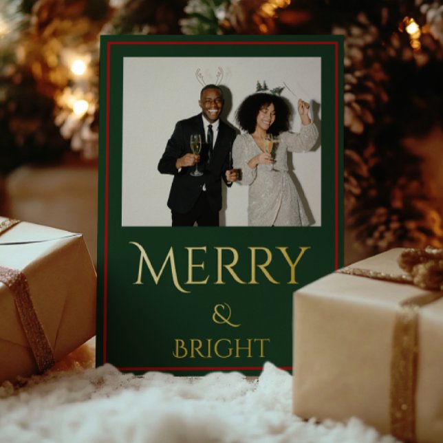Invitación Con Relieve Metalizado Holiday Luxe Elegant Modern Holiday Photo Card (Subido por el creador)