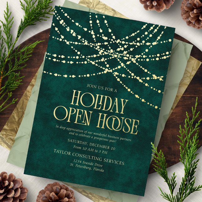 Invitación Con Relieve Metalizado Holiday Open House Invitation (Subido por el creador)