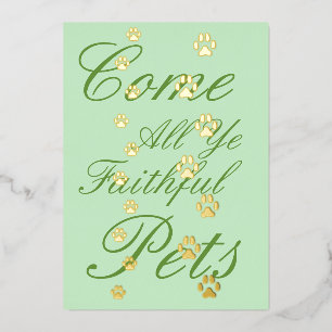Invitación Con Relieve Metalizado Huellas de patas de perro y gato Personalizado ver