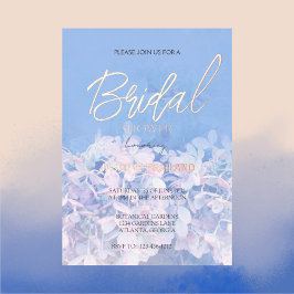Invitación Con Relieve Metalizado Hydrangea Floral Bridal Shower