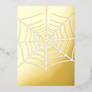 Invitación Con Relieve Metalizado Ilustración de araña espeluznante de Halloween