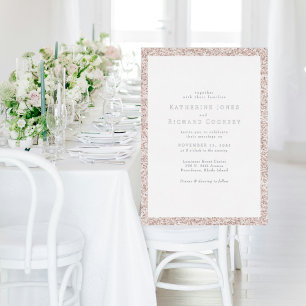 Invitación Con Relieve Metalizado Imagen de Boda con Brillo Bllush Sin Padres Plata