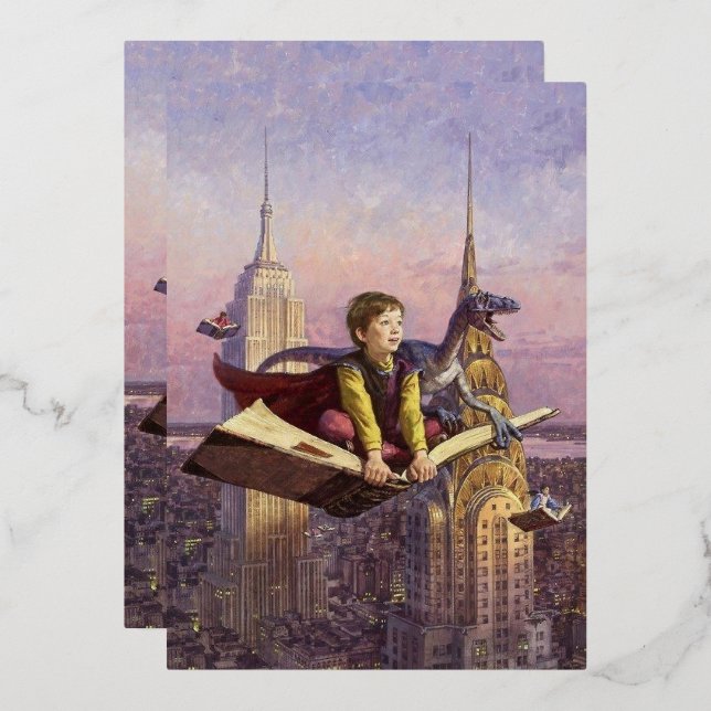 INVITACIÓN CON RELIEVE METALIZADO IMAGINA DE ARTE DE INFITACIÓN (Anverso/Reverso)