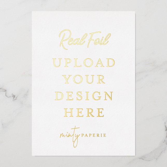 Invitación Con Relieve Metalizado Impresión de retrato de Relieve metalizado dorado  (Anverso)