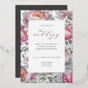 Invitación Con Relieve Metalizado Impresionante boda elegante de pueblos blancos y r