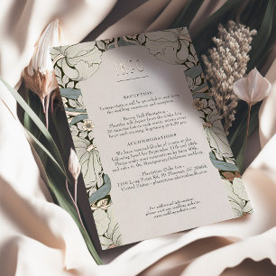 Invitación Con Relieve Metalizado Info y Detalles Boda Floral Victoriana Vintage