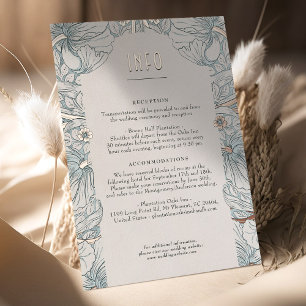 Invitación Con Relieve Metalizado Info y Detalles Boda Floral Victoriana Vintage