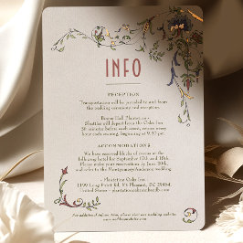 Invitación Con Relieve Metalizado Info y detalles Boda floral vintage victoriana
