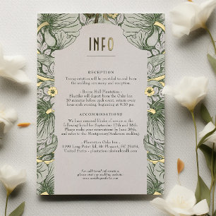 Invitación Con Relieve Metalizado Información y detalles de boda floral victoriana v
