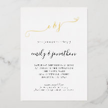 Iniciales de Código QR de Boda Escritura Elegante 