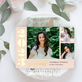 Invitación Con Relieve Metalizado Invitación a graduación de Relieve metalizado de m