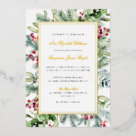 Invitación Con Relieve Metalizado Invitación a la boda de invierno del Relieve metal